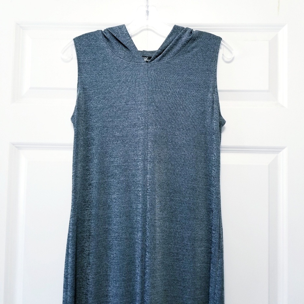 Molly Malloy Sleeveless Hooded Long Dress w/ Slits